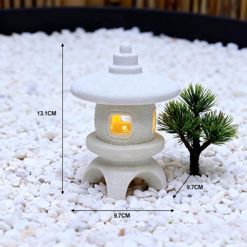 New Chinese Style Zen Stone Pavilion Resin Ornament for Home Decoration