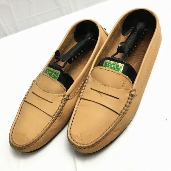 TOD'S Women's Size 36 (22.523.0cm) Moccasin Coin Loafer Slip-On Made In Italy Business Shoes Beige(USED)