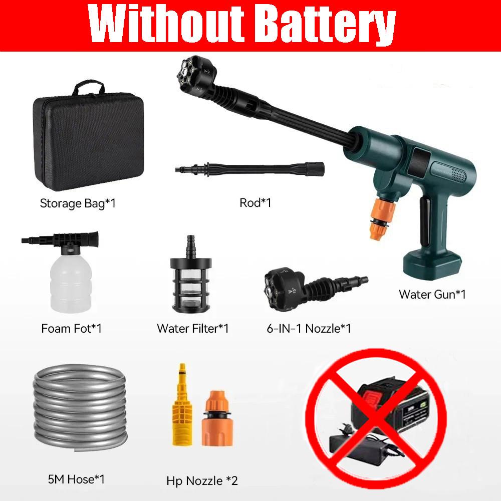 

3500 Вт 200 Бар Бесщеточная Электрическая Мойка Высокого Давления Водяной Пистолет 6В1 Аккумуляторная Автомойка Чистка Сада Для Аккумулятора 21В 18В