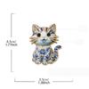 Lovely Animal Cat Brooch Cute Sitting Design Shiny Rhinestone Unisex Lapel Pin for Women Prom Party Clothing Accessory