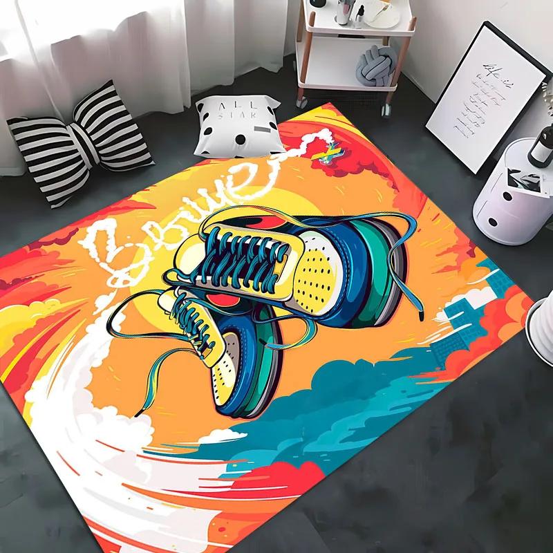 HD Printing Fashion Basketball Shoes Rug for Bedroom Living Room Hallway Long Strip Carpet  Anti-slip Rug Sofa Doormat Home Mat