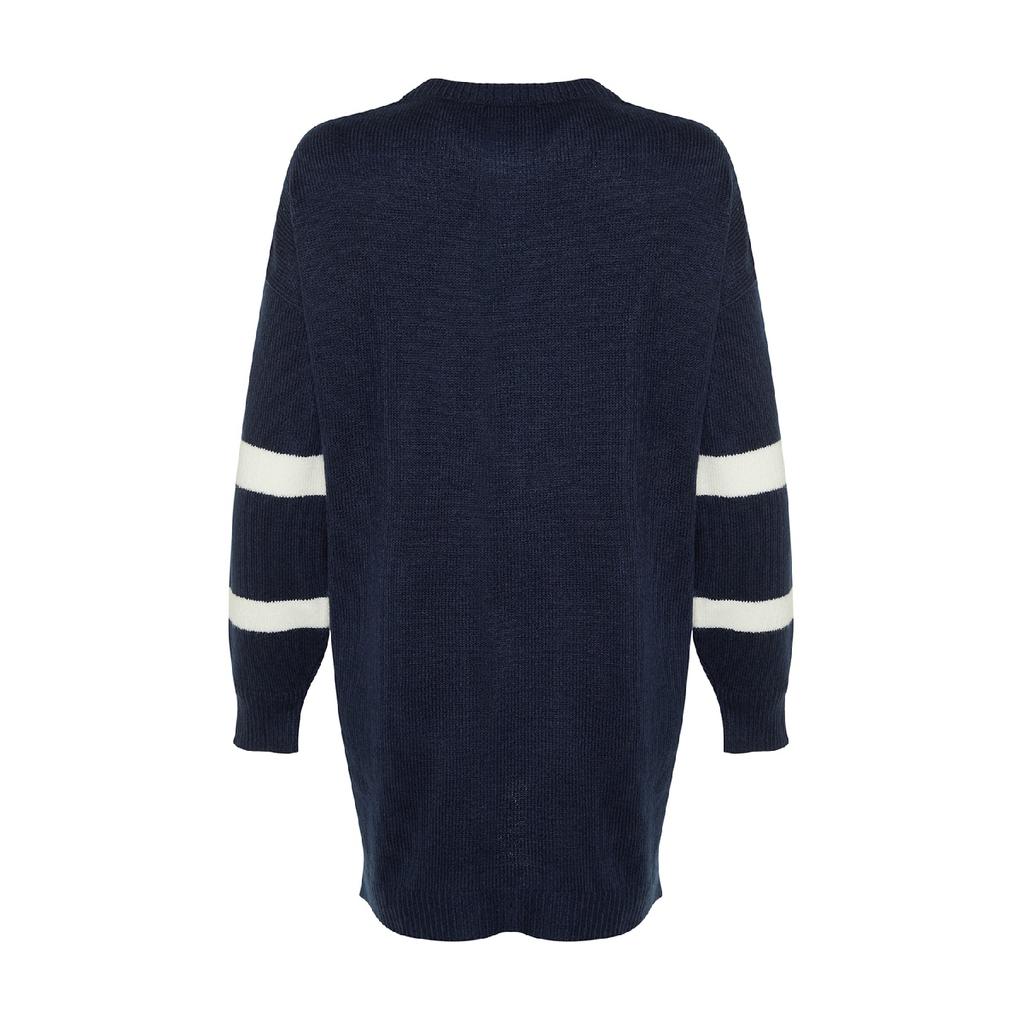 Pulover din tricotaje moi cu dungi negre Tctaw22ak0005