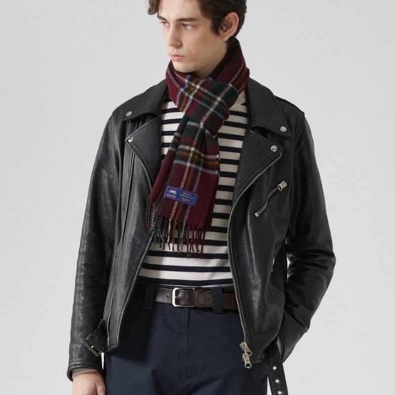 ABRAHAM MOON Merino Wool Muffler 25cm - Oatly Burgundy