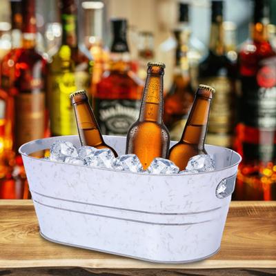 Metal Ice Bucket Large Drink Bucket for Parties Sturdy Beverage Tub for Barbecue Enthusiasts Solid Metal Bucket for Outdoor Camping And Events