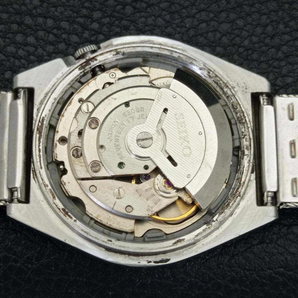 VINTAGE SEIKO 5 AUTOMATIC 6309A JAPAN MENS GREEN COLOR DIAL WATCH a702100-5 R208-a702100