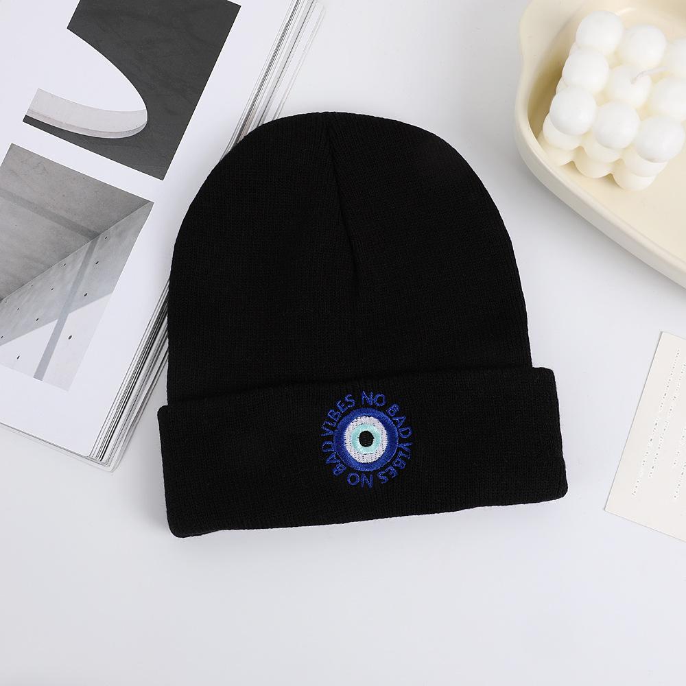 Pattern Embroidery Geometric Knitted Hat Winter Warm Men'S And Women'S Outdoor Wool Hat Fashion Simple Cold Hat