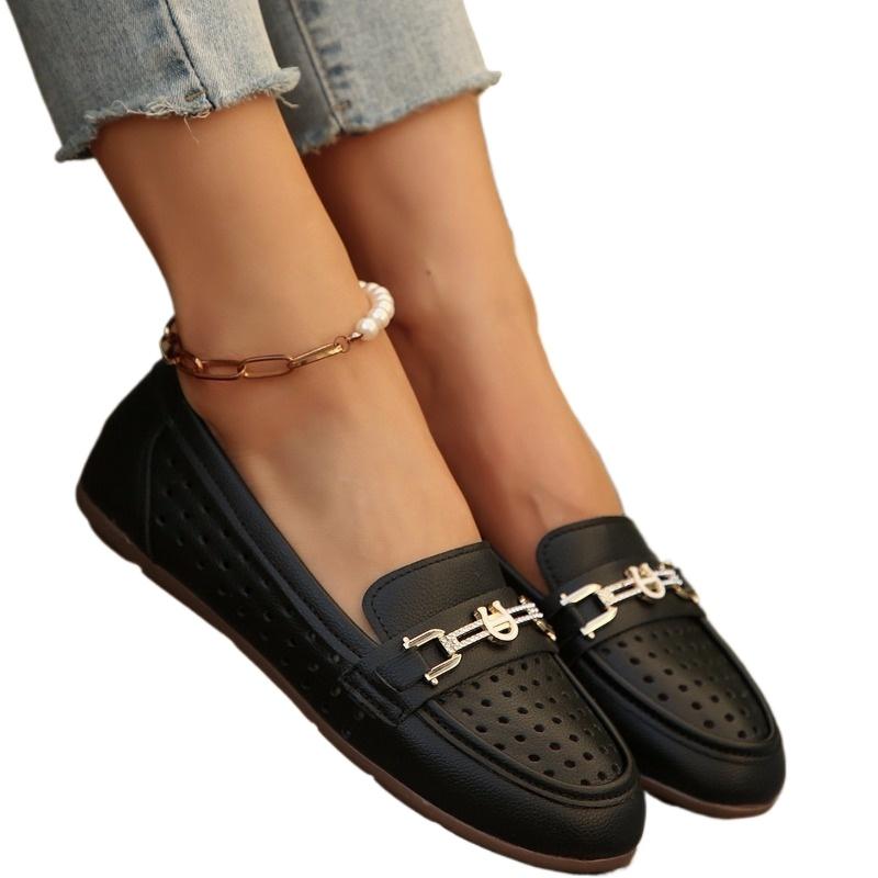 Fashion Ladies Shoes 2025 Brand Slip-on Women's Flats Fashion Metal Decoration New Casual Plus Size Light Best Seller Flat Low Heels