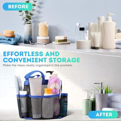Mesh Shower Bag Portable 8-Pocket Large Capacity Bag Beach Swimming And Wash Storage for College Dorm