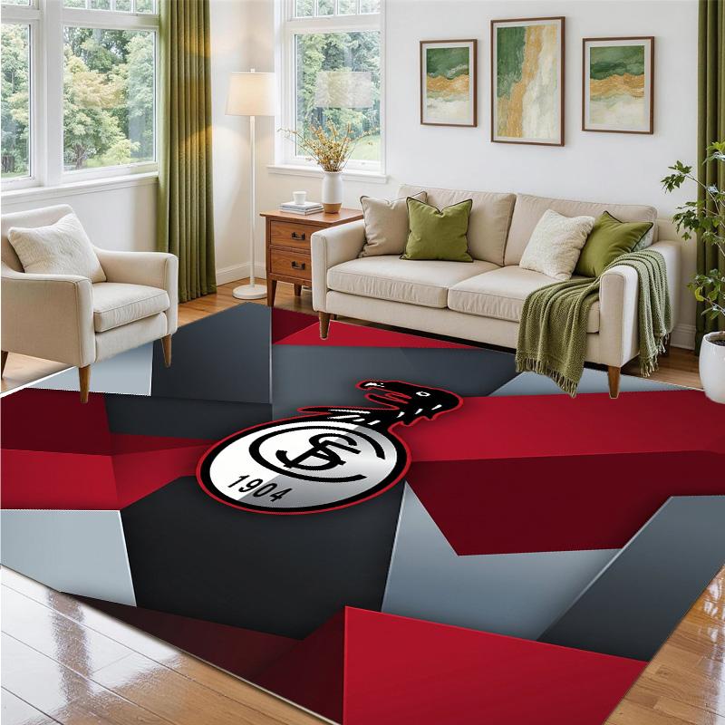 SC Freiburg FC Design Crystal Velvet Rug Soft Decorative Mat for Bedroom Entrance