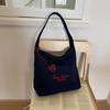 Korean Student Tote Bag Canvas Women's Armpit Bag Trendy Letter Shoulder Bag  Handbag