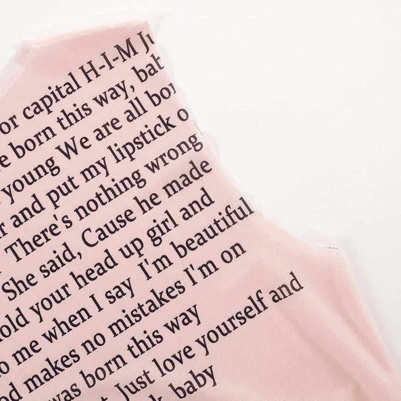 Módní trendy kulatý límec tílko bez rukávů síťovina sexy potisk článku Tenký ležérní top dámské oblečení pro hipstery