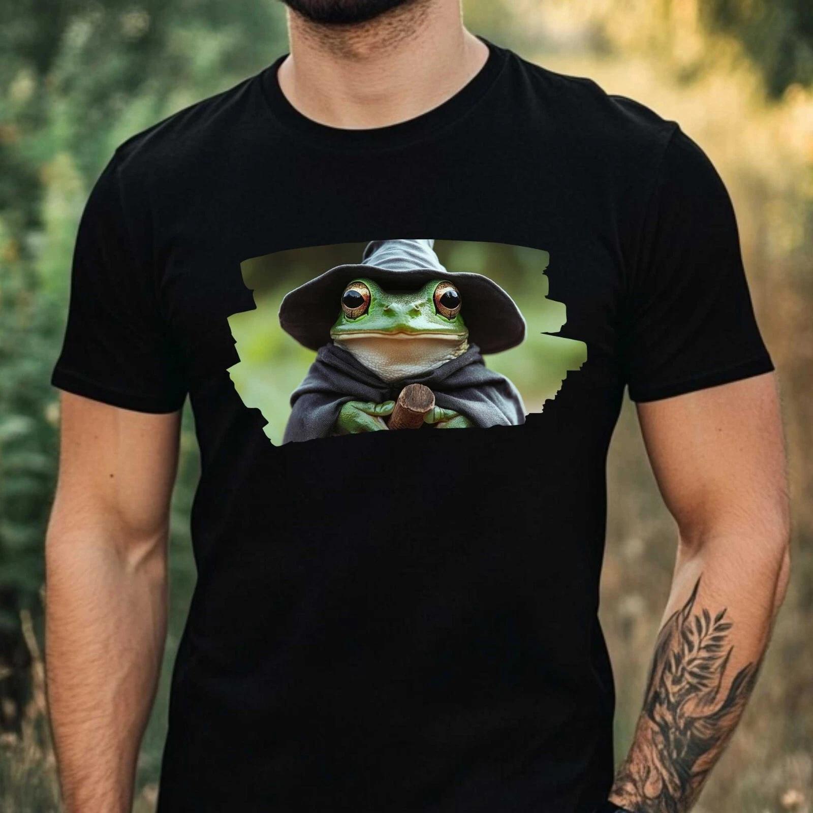 T-Shirt Herren Frosch Zauberer Motiv Baumwolle Größe XS bis 5XL L