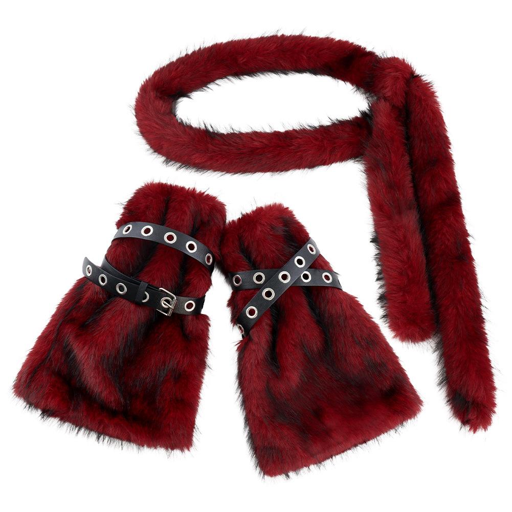 Autumn And Winter Leg Warmers Medium Long Tube Subcultural Plush Belt, Spice Girl Long Waist Chain Punk Style Props