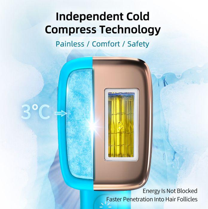 Pulsed Light Epilator Ice Cooling Ipl Hair Removal 1500000 Flashes Replaceable Lamps Laser Epilator Device