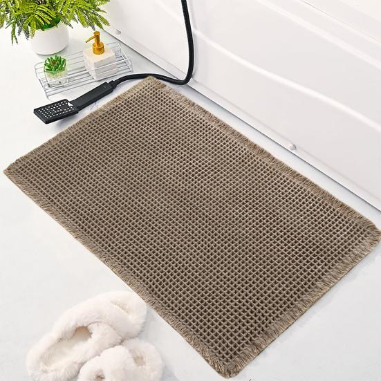 Covoraș de podea absorbant rapid, îngroșat, cu uscare rapidă, textura 3D, antiderapant, fund, care captează murdăria, covor de intrare multifuncțional pentru baie, duș, chiuvetă, bucătărie, covor