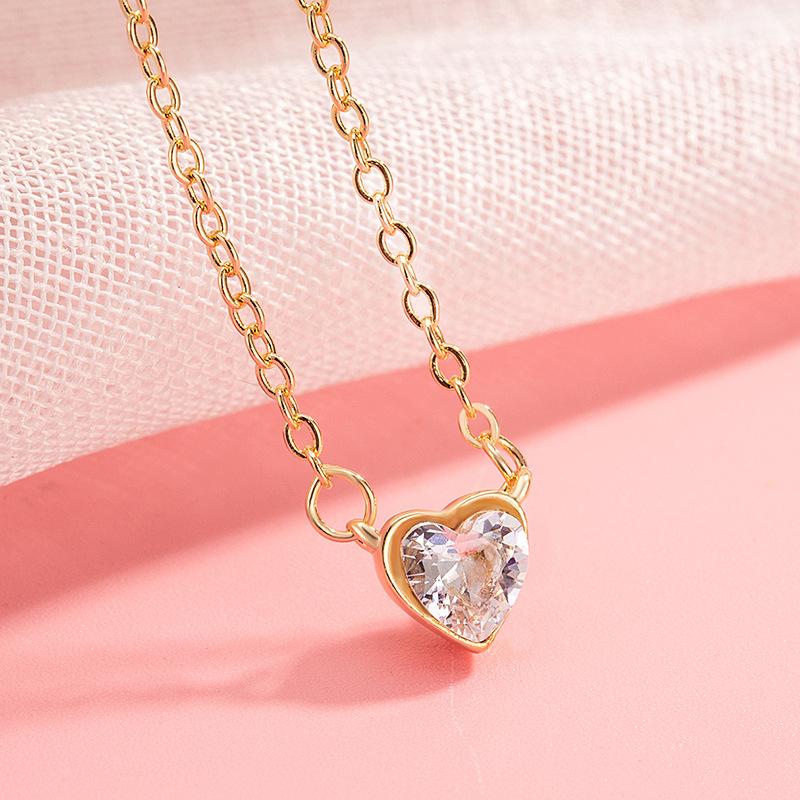925 Sterling Silver 2- Layer Love Heart Chains Necklace For Women Choker Chain Wedding Engagement Jewelry Gift