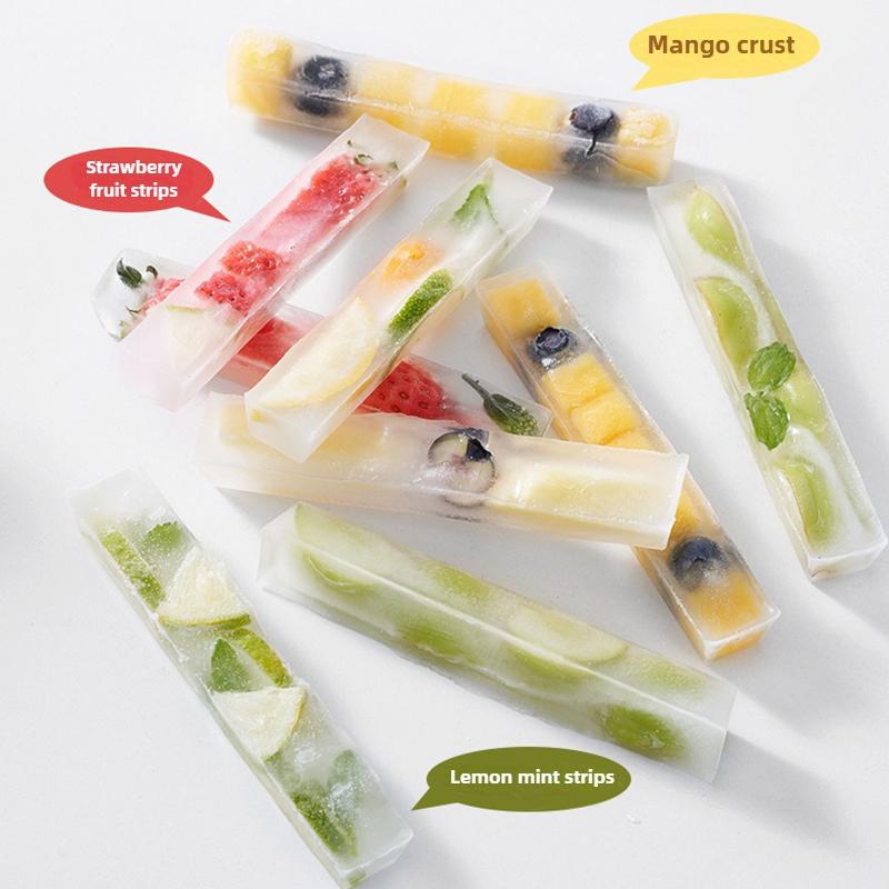 7pcs/set French Fries Shape Ice Mould Bar Grinding Tool Homemade Ice Cube Summer 6pcs Ice Grid 1pc box