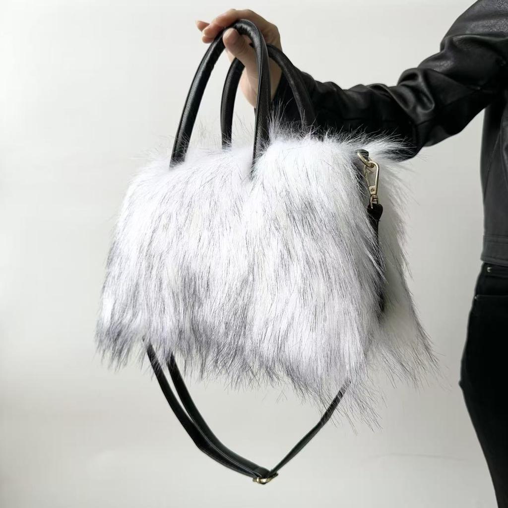 Neue Herbst-/Winter-Plüsch-Tragetasche - Modische Damen-Handtasche aus Kunstpelz