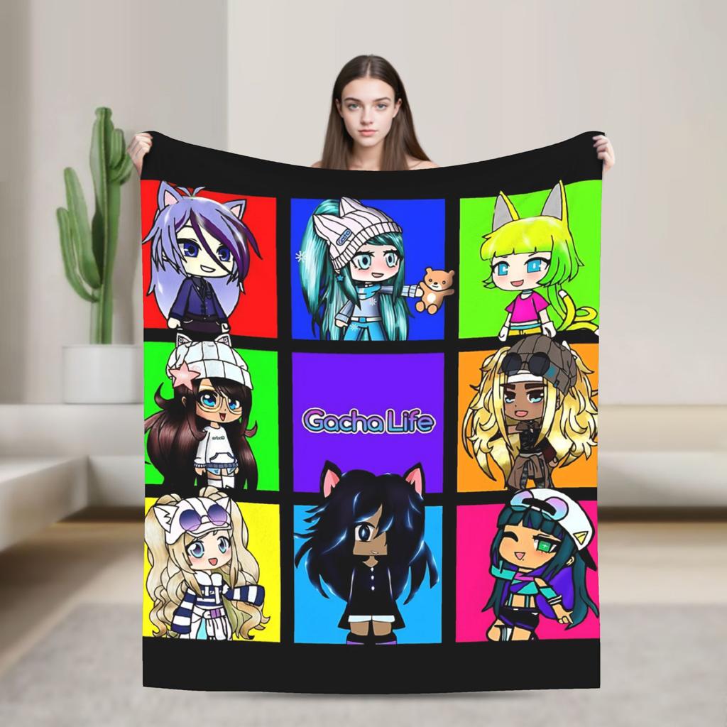 Měkká deka Kempování Gacha life v kouzelném lese Ložní prádlo Přehozy Flanelová přehoz na postel Do obývacího pokoje Pohodlný potah na pohovku