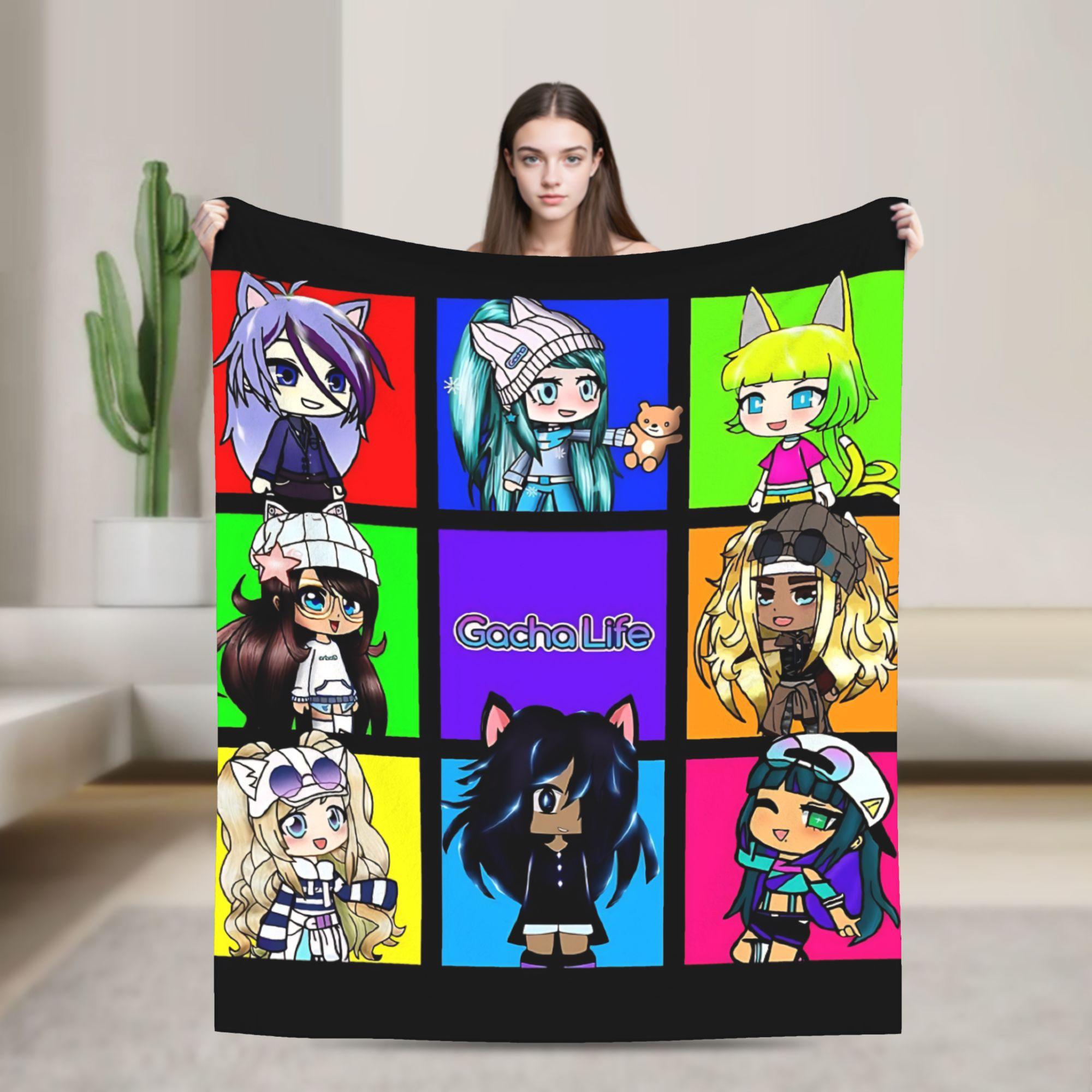 

gacha life anime pack Blanket Soft Warm Aesthetic Plush Throw Blanket For Outdoor Travel Flannel Bedspread Bed Cover 130x150cm