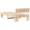 Bed Frame with Headboard Natural Finish 100 X 200 Cm Solid Pine Wood