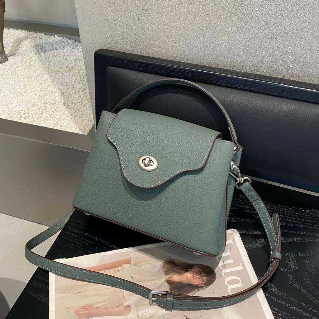 Leather women's bag summer new portable small square bag fashion trend shoulder bag, foreign style versatile oblique span bag