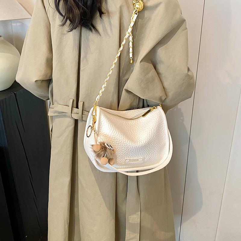 

осень-зима 2025 новая сумка-тоут из мягкой кожи с узором личи, большой вместимости, однотонная, на плечо, ручная сумка 20*10*17