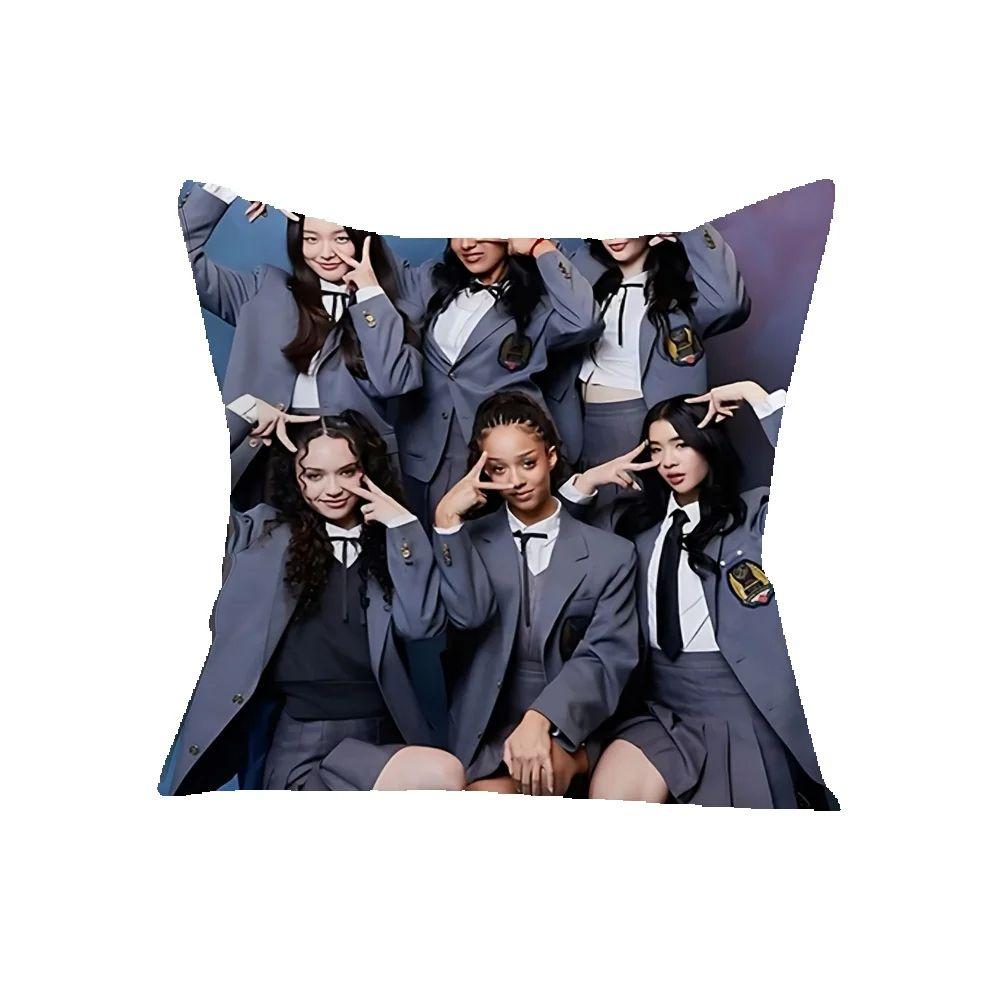 1Pc Girl Group Fan Pillowcase, Polyester 2D Double-Sided Print, Soft Decorative Cushion Cover, Ideal Birthday & Holiday Gift For