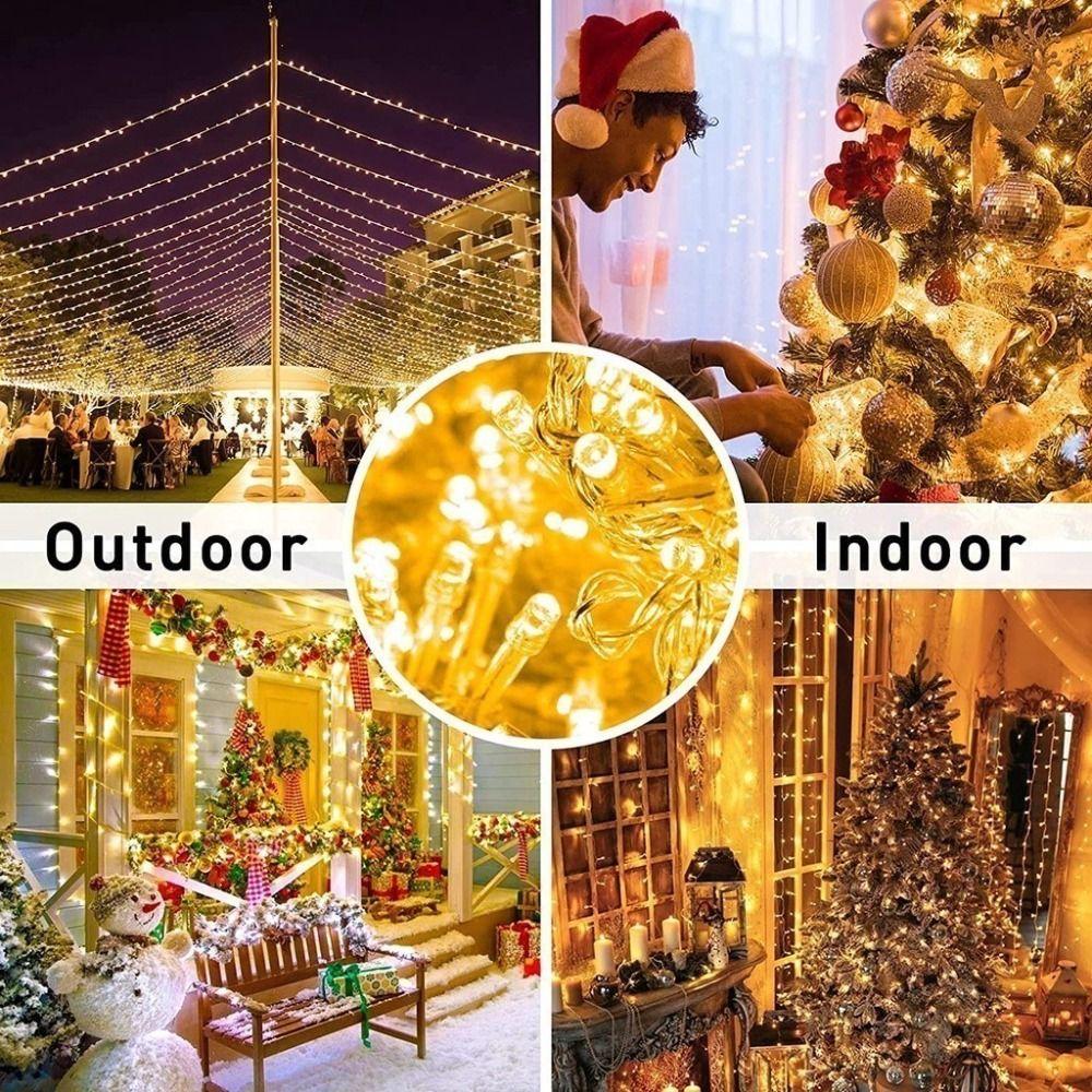 20M Length LED String Lights 8 Modes Ultra Bright Waterfall Fairy Light Waterproof Outdoor String Light Wedding Decor