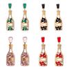 Christmas Pearl Crystal Dangle Earring Wine Bottle Earring Luxury Drop Earring Fashion Xmas Jewelry Accessory for Women