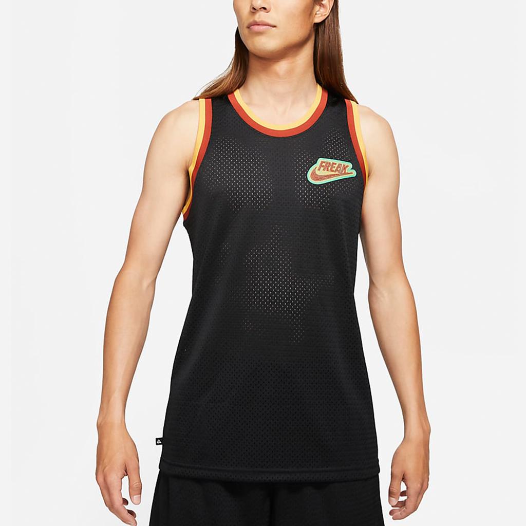 Nike Giannis Freak Contrast Logo Breathable Mesh Basketball Vest Men Tops Black DA5685-010