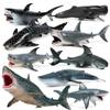 Realistic Solid Ocean Animal Model - Great White Shark, Megalodon, Whale Shark, Tiger Shark, Blue Whale Toy Figurine Kids Gift