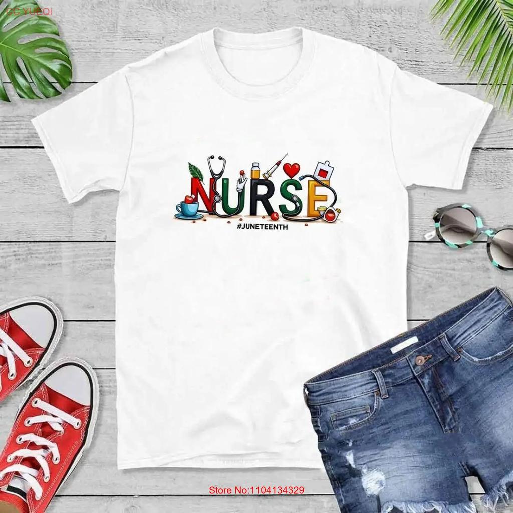 Juneteenth Nurse T Shirt Jersey For Her Black Lives Matter African American Vintage Homme Graphic Top For Everyday Wear