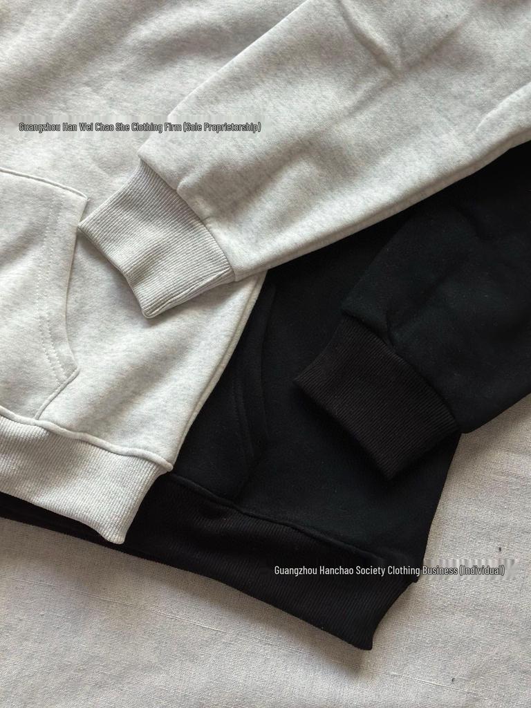 Sudadera con Aplicación Trasera SS23: Nuevo Gorro con Cremallera Retro de Alta Calle con Logo Bordado