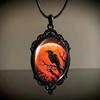 Collier Pendentif Gemme du Temps Motif Chauve-Souris Sombre Bijoux