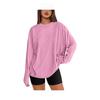 New Solid-color Long-sleeved Round-neck T-shirt A Loose and Casual Women's Top Is A Versatile Base Layer for Spring and Autumn
