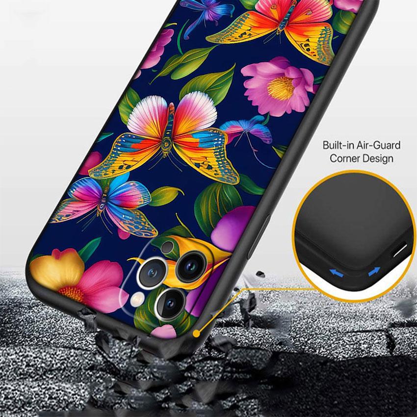 LO26 Colorful Butterfly Soft Shell Phone Case for Redmi Note 13 14 Pro+ Plus A3 A3X 13X 13C 13R 14S 14C 14R