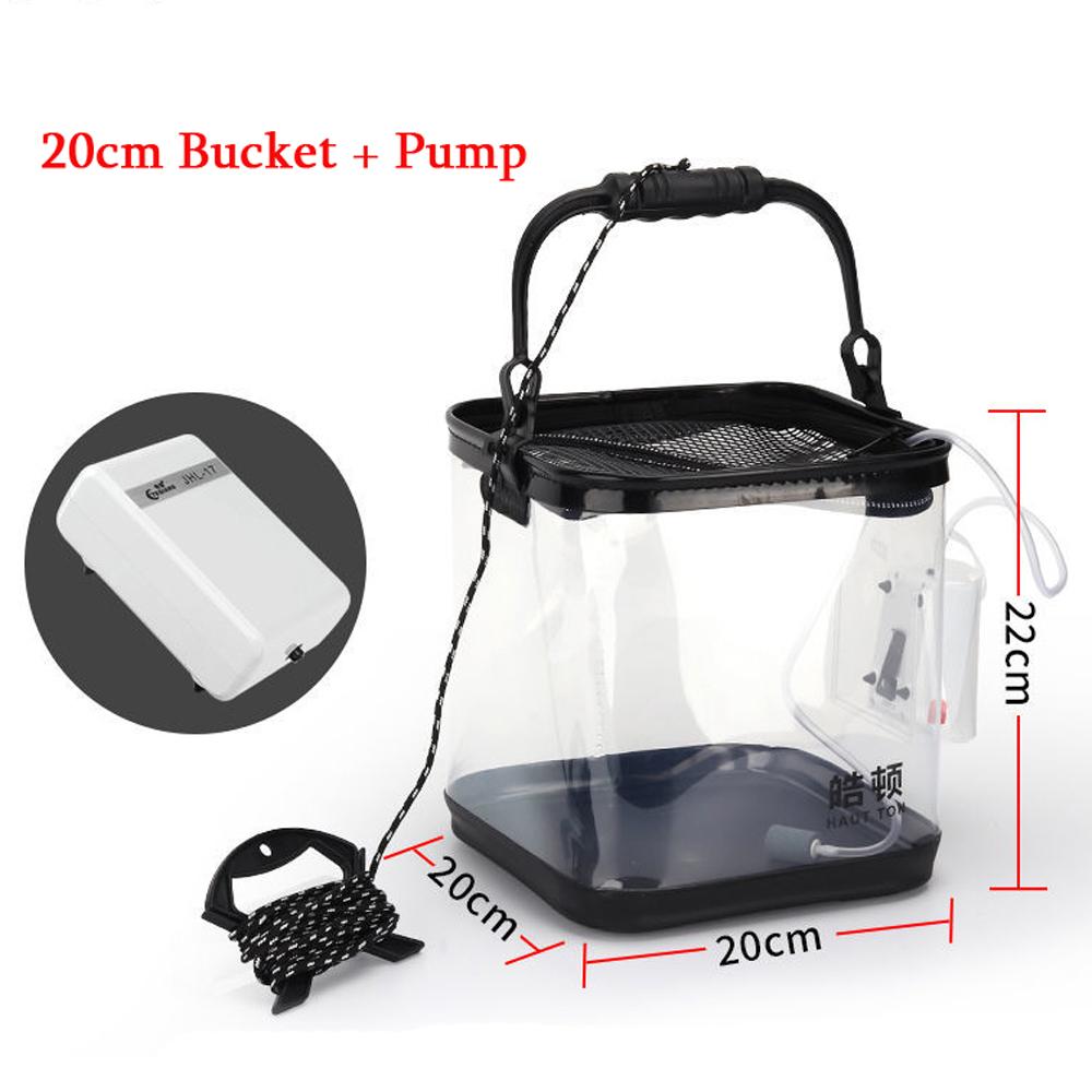 Portable EVA Fishing Bag Collapsible Bucket for Live Fish Box Oxygen Pump Car Camping Water Container Basin Tackle Storage Case