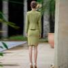 Women's Long Sleeve Collarless Suit Jacket Set - Spring/Autumn Workwear for Flight Attendants or Hotel Staff