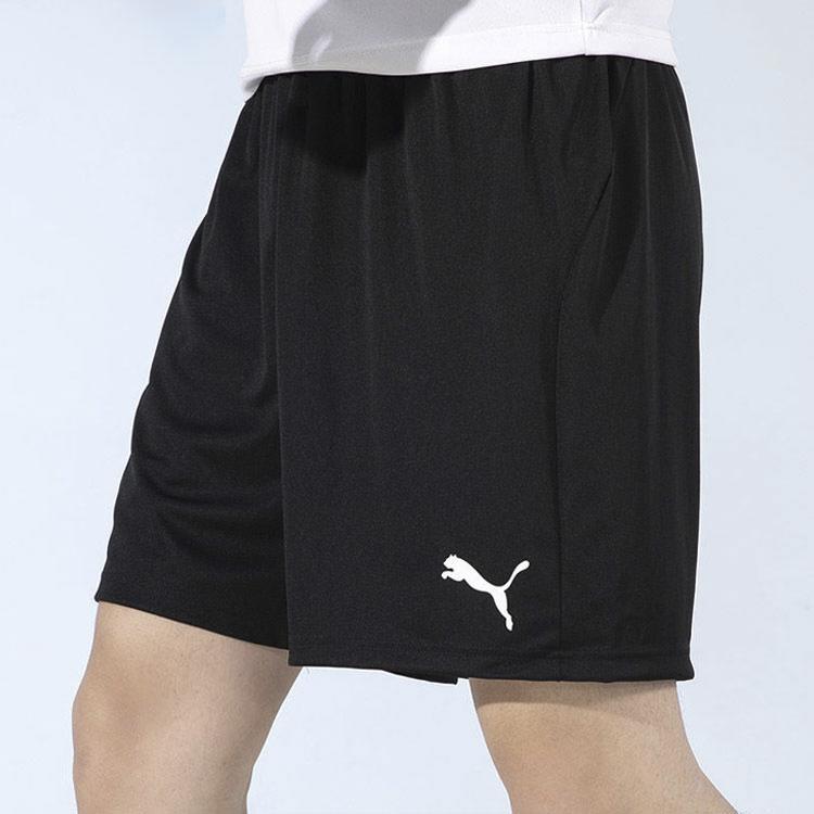PUMA Logo Print Solid Pattern Sports Casual Shorts Men Bottoms Black 703436-03