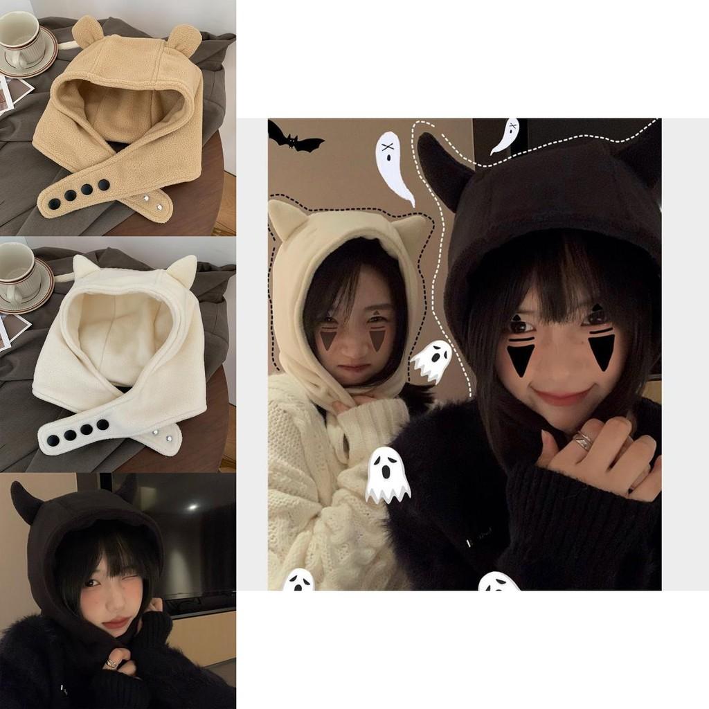 Adorable Winter Cotton Devil Ear Hat For Women Cute And Warm Plush Design