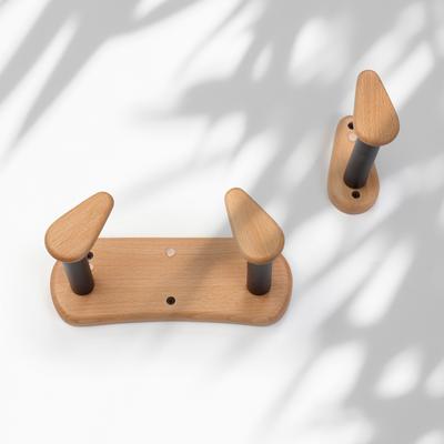 Solid Beech Wood Split Type Horizontal Guitar Hanger Hook for Guitar / Ukulele / Violin / Bass, Wall Mount Guitar Holder Bracket
