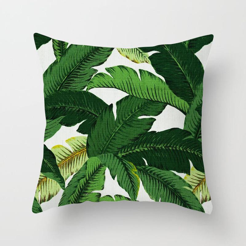 Tropical Leaf Cactus Monstera Cushion Cover 45*45cm Polyester Pillow Sofa Bedroom Study Room Home Decor Decorative Pillowcase
