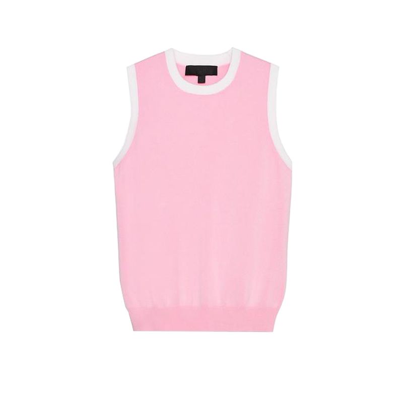 Summer New Women clothes French style Design Basic Simple round Neck Sleeveless Knit vest 8851002