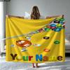1PC M&M's Custom Name Patterned Flannel Blanket Suitable For All Seasons for Home Decor Warmth and Comfort Gifts Holiday Present