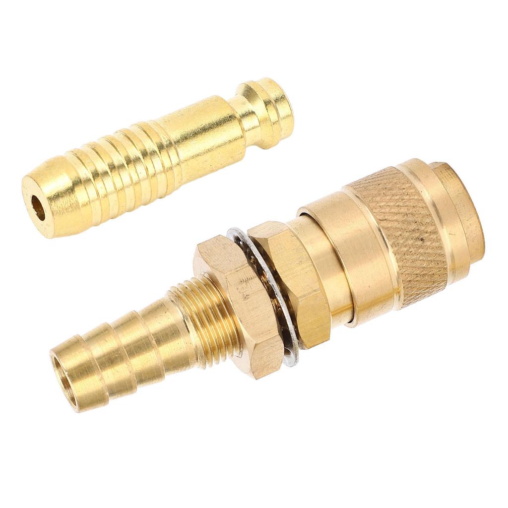 Vattenkyld gasadapter Mässing Svetsbrännare Gas Vatten Snabbkoppling för PTA DB MIG TIG 10mm 0.39in