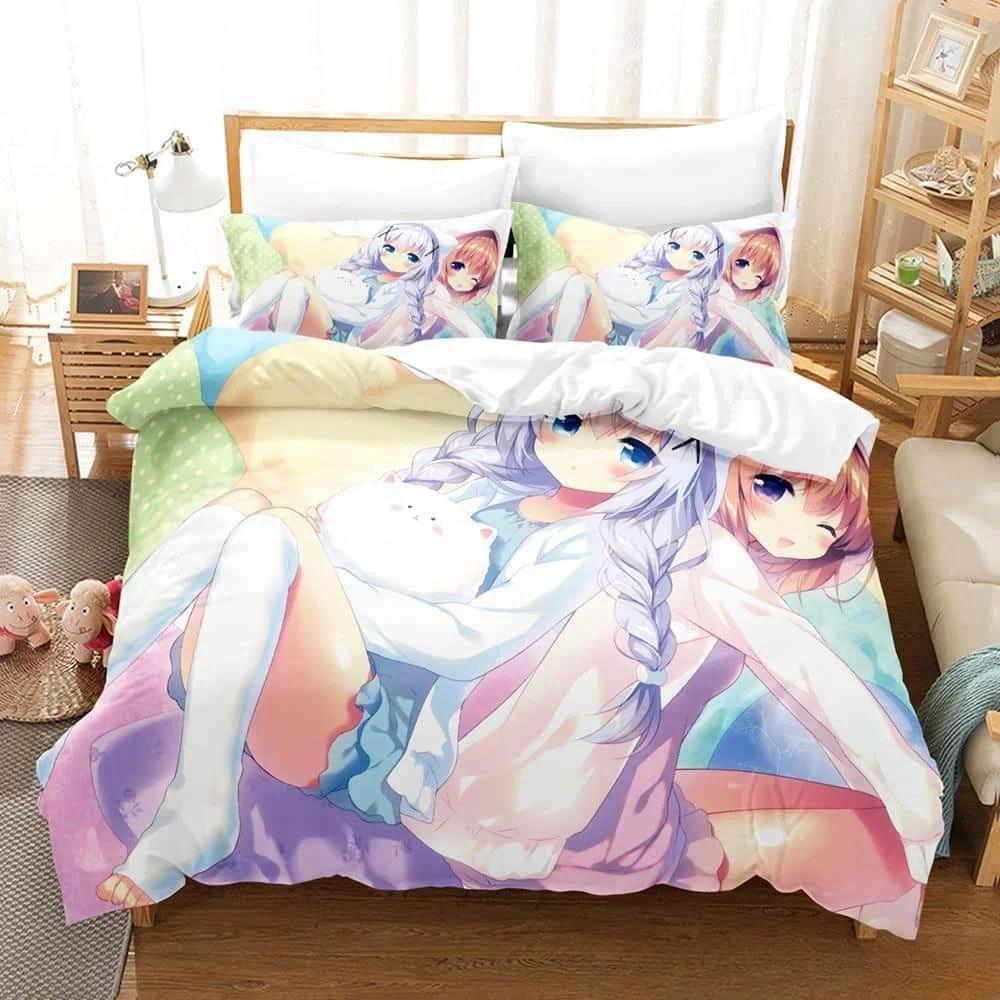 3D Print Anime Is the Order a Rabbit Bedding Set Single Twin Full Queen King Size Bed Set Adult Kid Bedroom Duvet Cover Sets