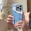 For iPhone 15 Pro Silicone Case Cute Shark Design Shockproof Phone Back Cover