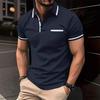 Polo de Verano para Hombre con Bloque de Color y Logo Estampado - Estilo Casual Europeo y Americano