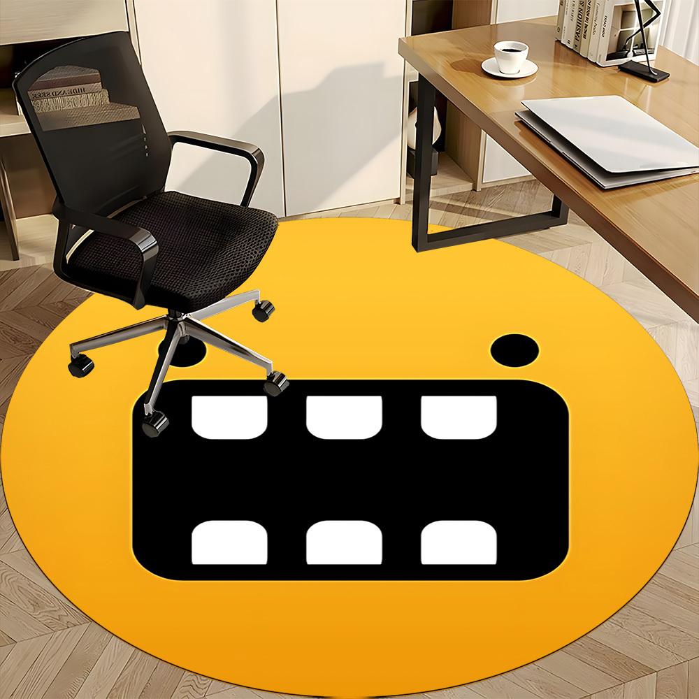 1pc Funny Teeth Office Round Area Rug, Under Office Chairs Bedroom Living Room Home Decor, Room Deco